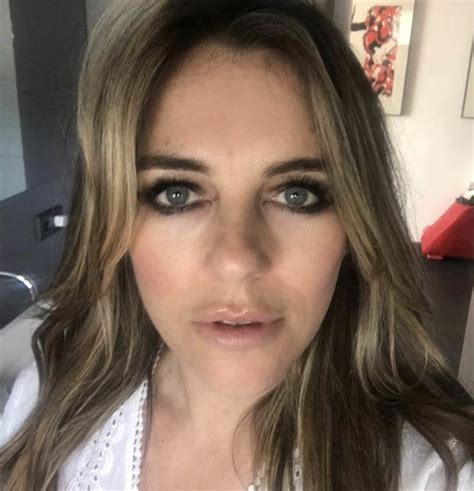 Liz Hurley Instagram Actress Smoulders In Bedtime Selfie Just