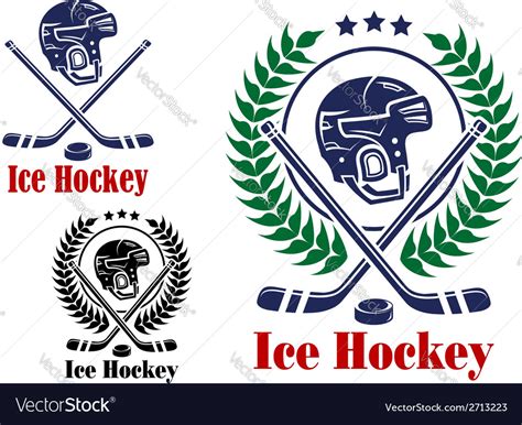 Ice Hockey Symbols And Emblems Royalty Free Vector Image