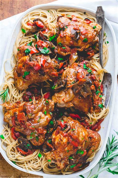 chicken cacciatore cooker slow recipes crockpot healthy recipe hunter italian healthyseasonalrecipes classic meals ever healthier thighs food vegetables dish cooked