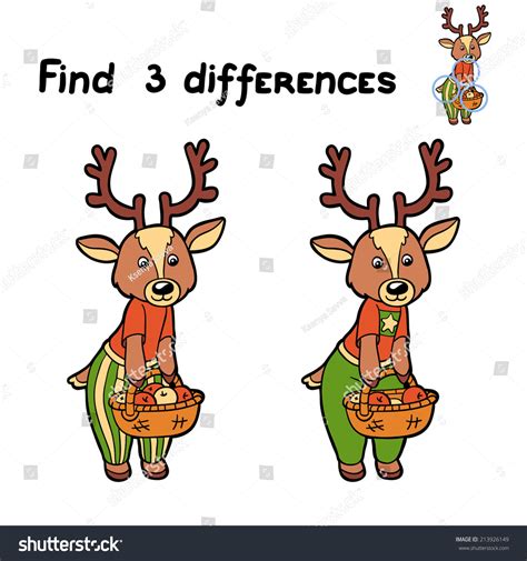 Find 3 Differences Deer Stock Vector Royalty Free 213926149