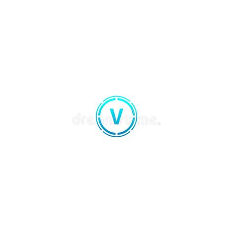 Circle V Logo Letter Design Concept In Gradient Colors Stock Vector