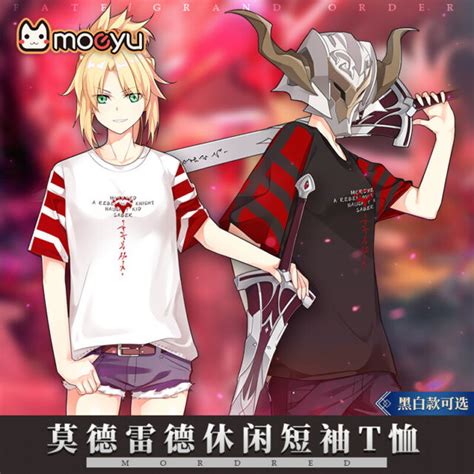 Anime Fateapocrypha Mordred Cosplay Unisex Mens Short Sleeve T Shirt