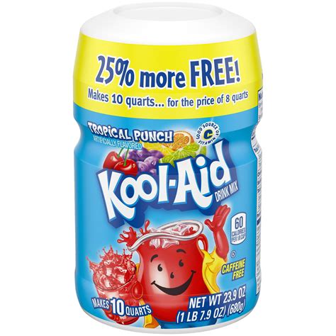 Kool Aid Sugar Sweetened Tropical Punch Artificially Flavored Powdered Soft Drink Mix 23 9 Oz