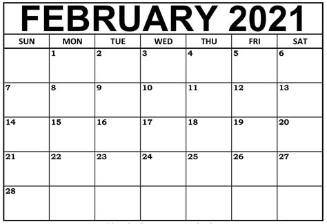 Right click on the image below and choose the option 'save image as' from the list to save the 2021 february calendar image to your computer. Printable February 2021 Calendar With Holidays Template ...