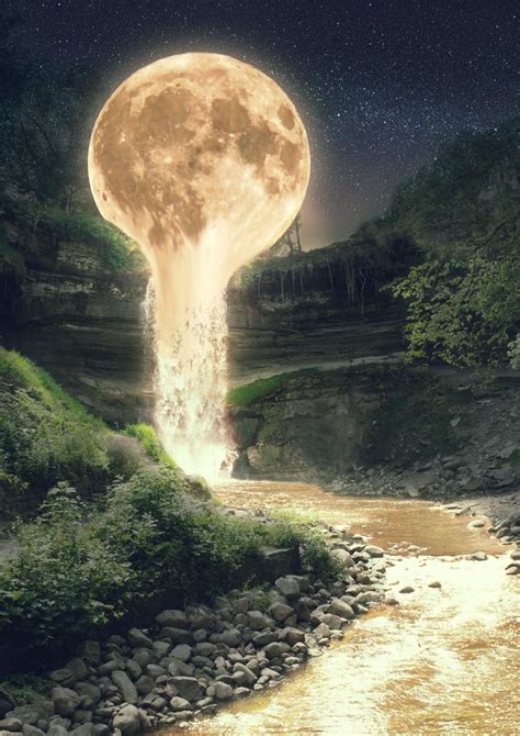 Moon Falls Photo Manipulation 3508x4961 Pix Surrealistische Kunst