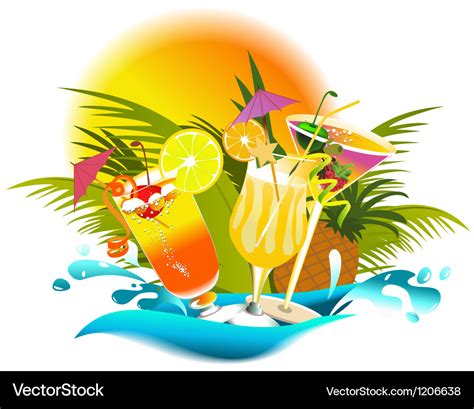 Tropical Party Drinks Royalty Free Vector Image