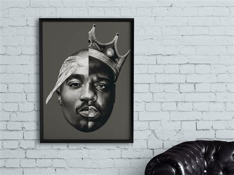 Tupac And Biggie Poster Big And Tupac Shakur Art Biggie Etsy