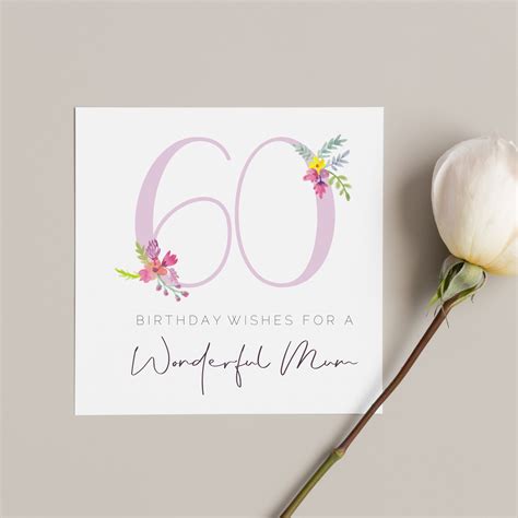 60th Birthday Card For Mum 60th Card For Mum Personalised Etsy