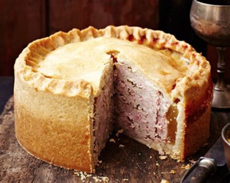 raised pork pie recipe pork pie recipe hot water crust pastry bbc good food recipes