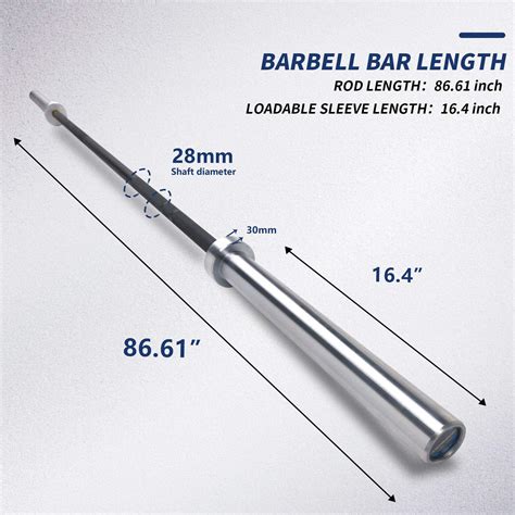 Etenergic 7ft Olympic Barbell Bar 20kg Mens 1500 Lbs Capacity For