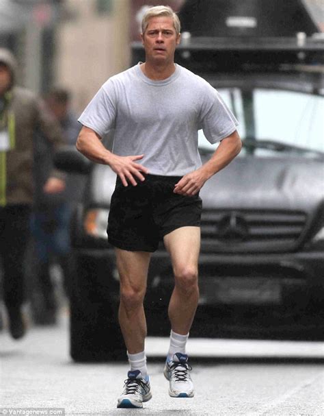 Brad Pitt Displays Muscular Legs In Miniscule Sports Attire On Set In Paris Daily Mail Online