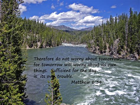 Beautiful Montana Mountain River With Bible Scripture Verse Bible