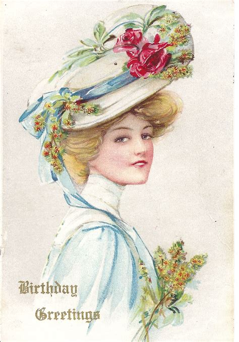 Vintage Birthday Cards Gibson Girl Craft Show Ideas Victorian Women