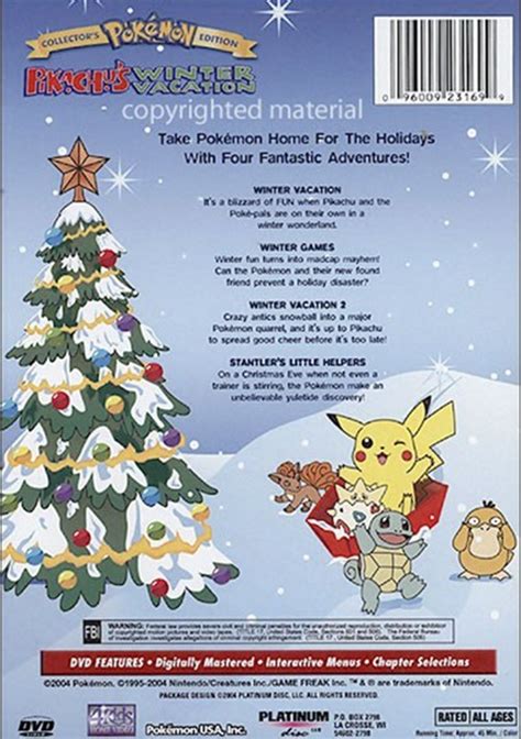 Pokemon Pikachus Winter Vacation Dvd 1995 Dvd Empire