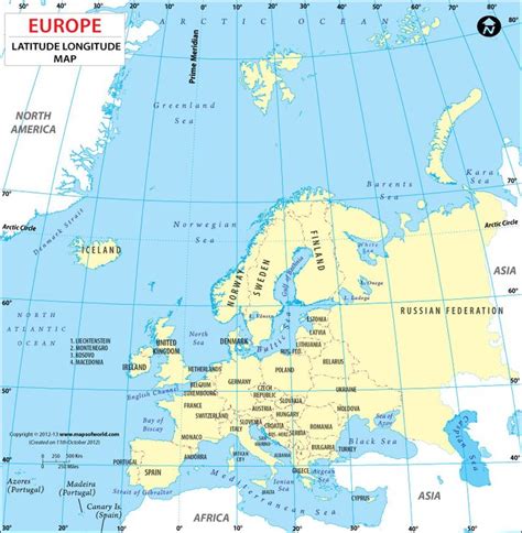 Latitude And Longitude Maps Of European Countries Latitude And