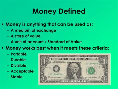 Ppt Money Definitions Measures And Time Value Powerpoint
