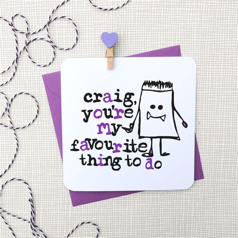 Youre My Favourite Thing To Do Funny Card By Parsy Card Co