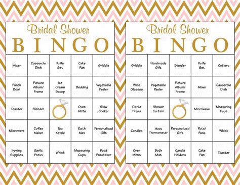 60 Bridal Bingo Cards Blank And 60 Prefilled Cards Printable Etsy