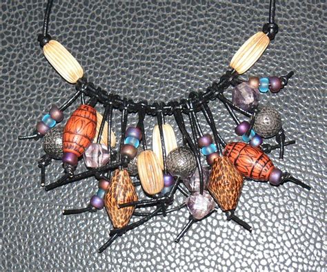 Leather Fringe Necklace Tutorial Uses Up Odd Beads | Fringe necklace tutorial, Fringe necklace ...