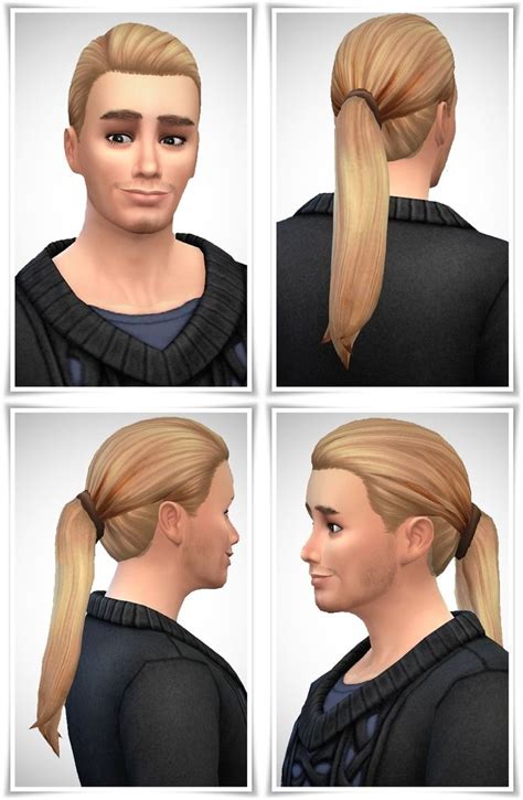 Gentslongponytail Ponytail Hairstyles Long Ponytails Sims Hair