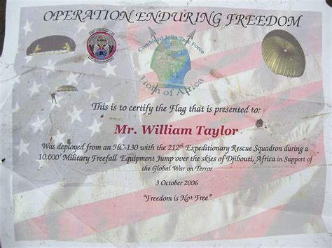 Military Certificate Templates