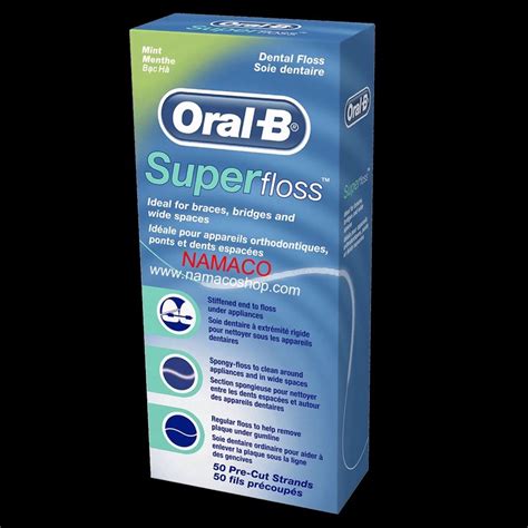 Oral B ไหมขัดฟัน Super Floss Waxed Mint 50pcs Superfloss Shopee Thailand