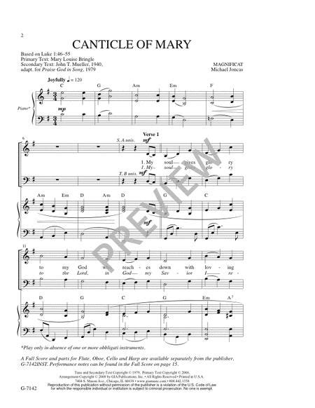 Canticle Of Mary By Jan Michael Joncas Octavo Sheet Music For Satb