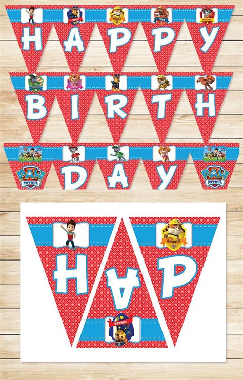 Gather guests with up to 50% off invites!. Free Printable Paw Patrol Birthday Banner | Red BG Theme ...