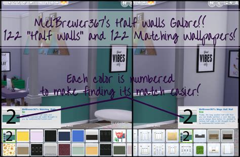 My Sims 4 Blog Half Walls And 122 Matching Wallpapers By Melbrewer367