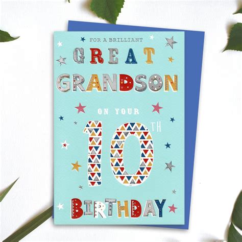 Brilliant Great Grandson Age 10 Birthday Card