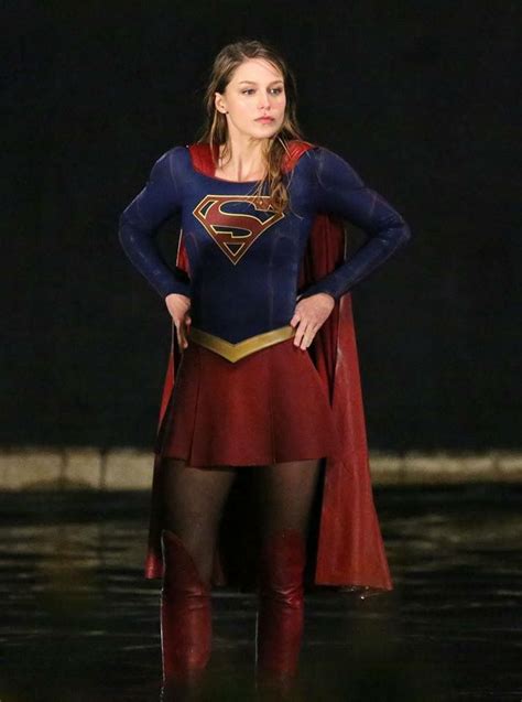Melissa Benoist Filming The Season Final Of Supergirl Melissa