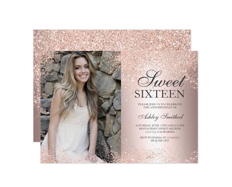 Product titlepink and gold sweet sixteen mini candy bar stickers. Rose gold glitter metallic foil photo Sweet 16 printable ...