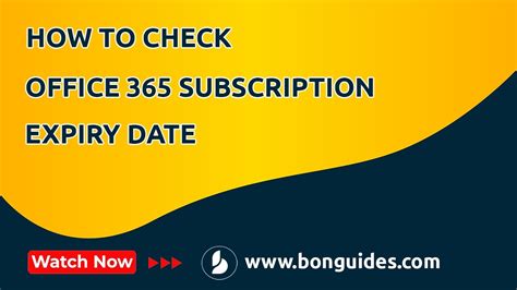 How To Check Microsoft Office 365 Subscription Expiry Date Youtube