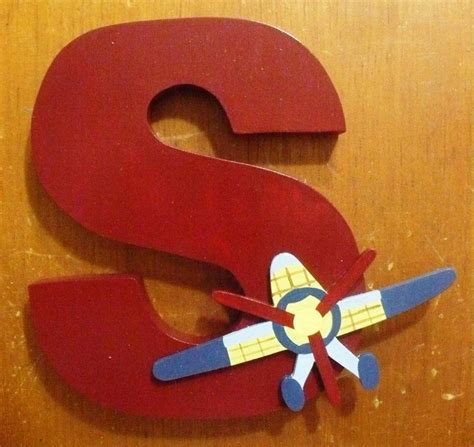 Wood Letters Nursery Baby Boy Airplane Handmade Wooden 1600 Via