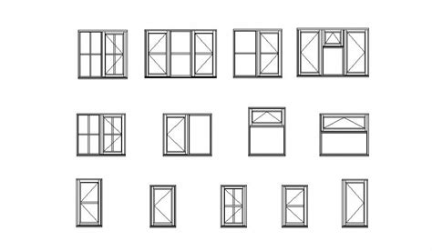Drawing Of Different Type Window Blocks Autocad File Which Includes