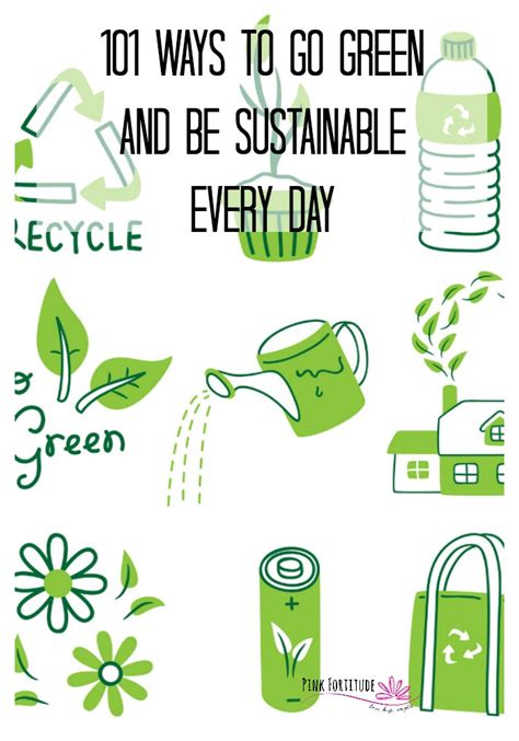 101 Ways To Go Green And Be Sustainable Every Day Pink Fortitude Llc
