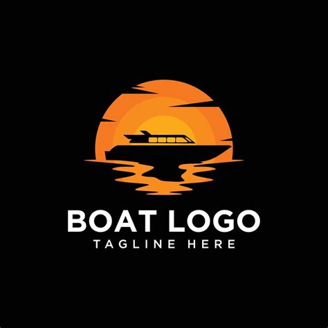 Sunset Boat Silhouette Logo Design 11842498 Vector Art At Vecteezy
