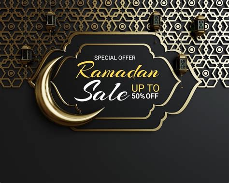 Premium Psd Ramadan Kareem Sale Banner Template With 3d