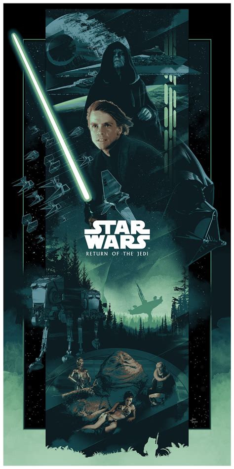 Return Of The Jedi By John Guydo Star Wars Trilogy Poster Star Wars Movies Posters Star Wars