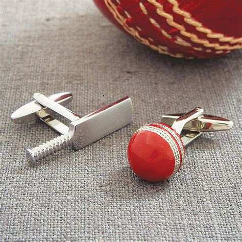 Cricket Bat And Ball Cufflinks By Me And My Sport