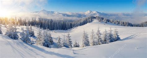 Panorama Of Winter Mountains Stock Photo By ©kotenko 37119755