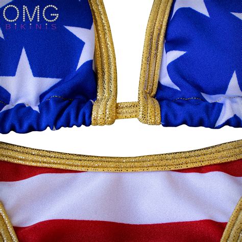 American Flag Posing Suit Scrunch Butt Bikini Npc Ifbb Practice Su Omg Bikinis
