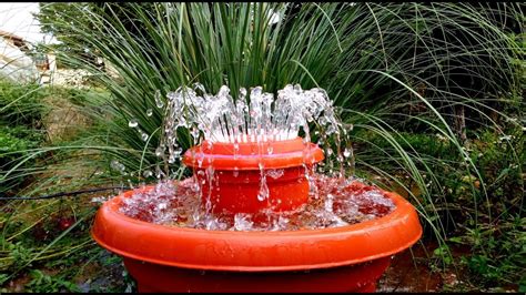 How To Make Outdoor Fountain Used Plastic Pots Diy Youtube