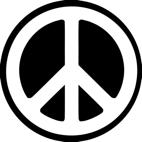 Scalable Vector Graphics Black White Peace Sign