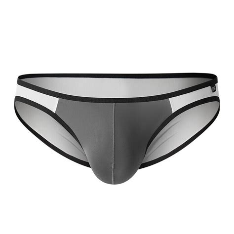 Mens Sexy Seamless Ice Silk Underwear Pants Briefs U Convex Pouch