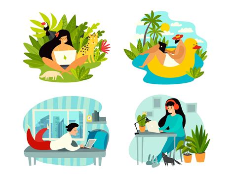 Digital Nomad Vector Illustration Collection By Coffeeein On Dribbble