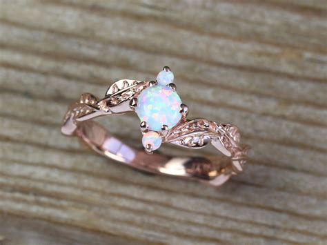 Exclusive range of opal rings. Opal Ring, Rose Gold Opal Leaf Engagement Ring | Benati