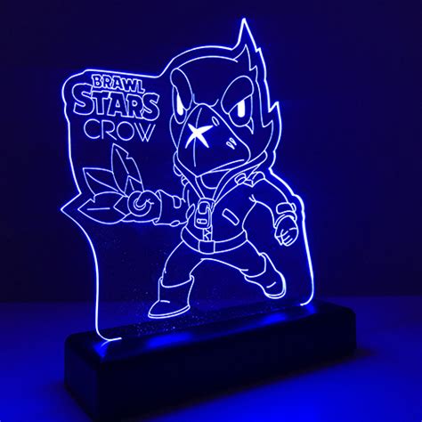 Abajur Crow Brawler Brawl Stars Luminária Led Art Ponto Decor