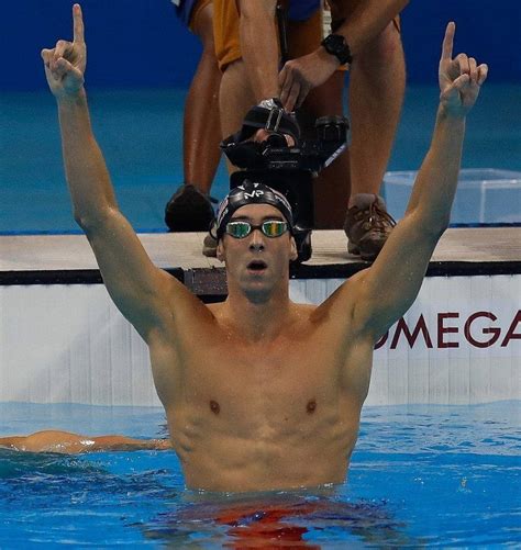 Download Michael Phelps Celebrating Victory Wallpaper