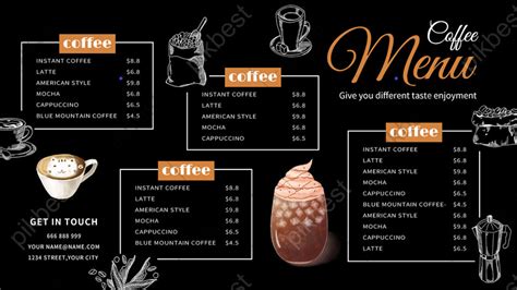 Watercolor And Black Cafe Menu Psd Backgrounds Free Download Pikbest